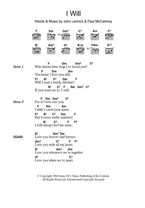 i will beatles chords